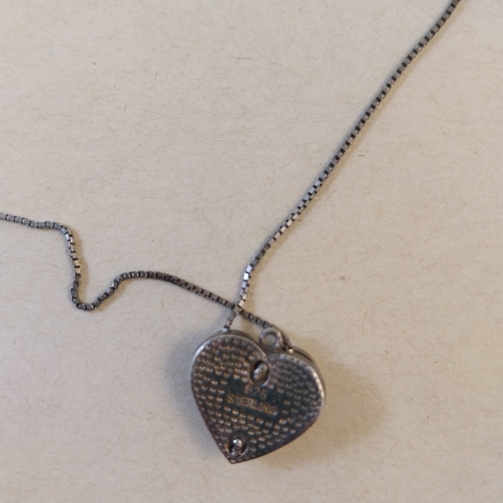 Sterling  Silver Heart Necklace - Picture 9 of 14